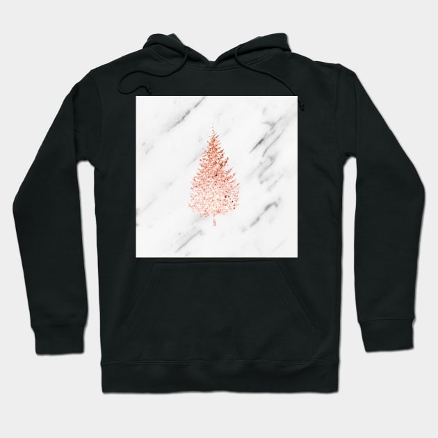 Rose gold christmas Hoodie by marbleco